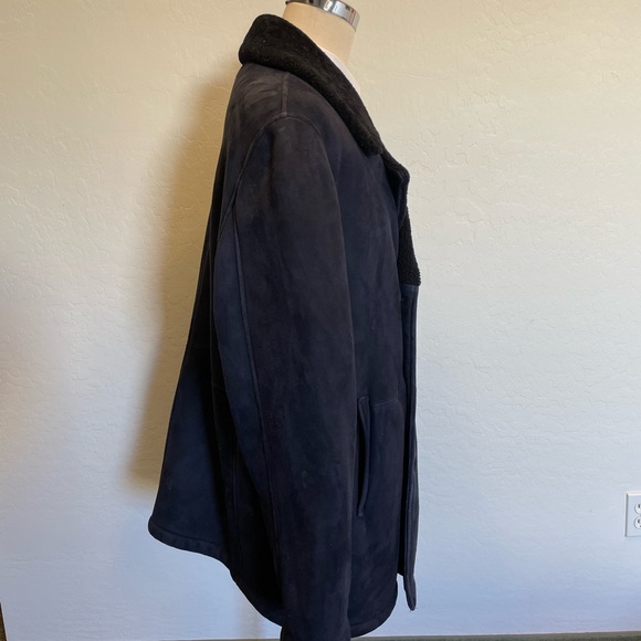 Polo Ralph Lauren Vintage Double Breasted Shearling Ranch Coat in Navy Size XL - Picture 3 of 9